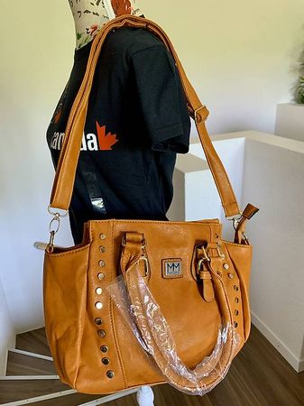 Lässige Umhängetasche orange Tasche Manumar Handtasche