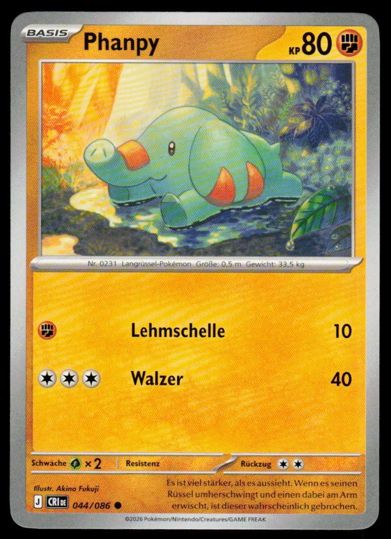 Pokémon Carte collezionabili: Pokemon Phanpy 044/086 – Usato da Herisau venduto da Pokemon2025