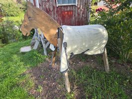 Voltigier-Bock, Reitpferd Holz inkl. Schutzdecke