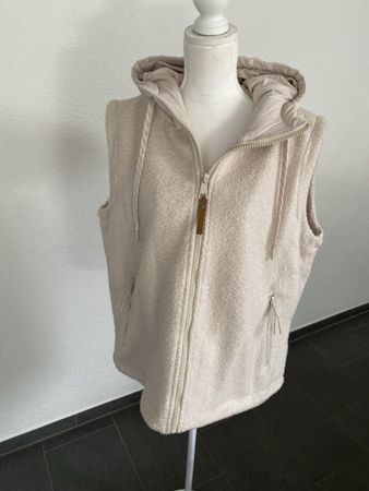 Weste Gilet  Gina beige Kapuze Gr.44 super Zustand neuwerti