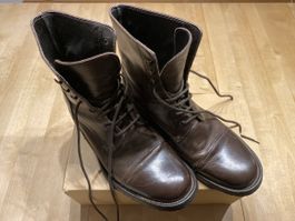 Braune Lederstiefel von Black Shoes, Grösse 43