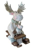 Weihnachtsdeko Deko Elch auf Schlitten 24cm