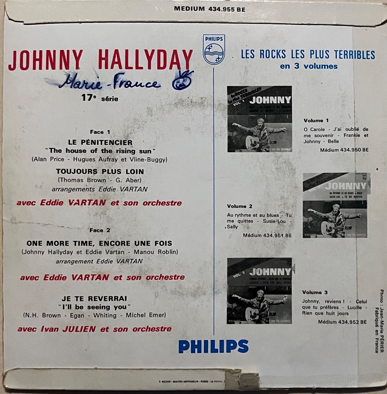 Dischi in vinile: JOHNNY - LE PENITENCIER – Usato da Bussigny venduto da vinyl-pas-cher 1