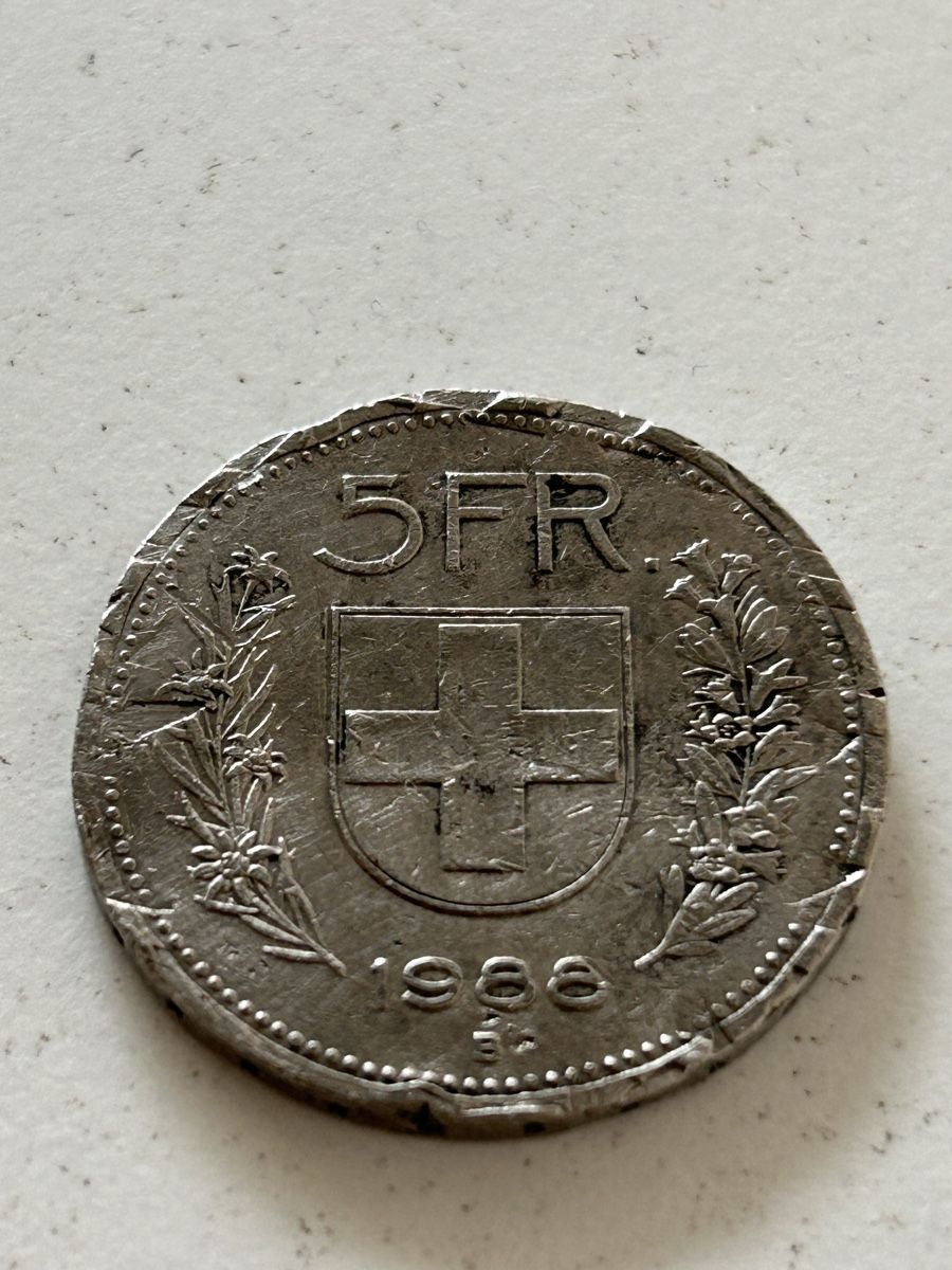 Toutes les monnaies: 5 Franken , Abart 1988 – D'occasion à Bern par spraydose