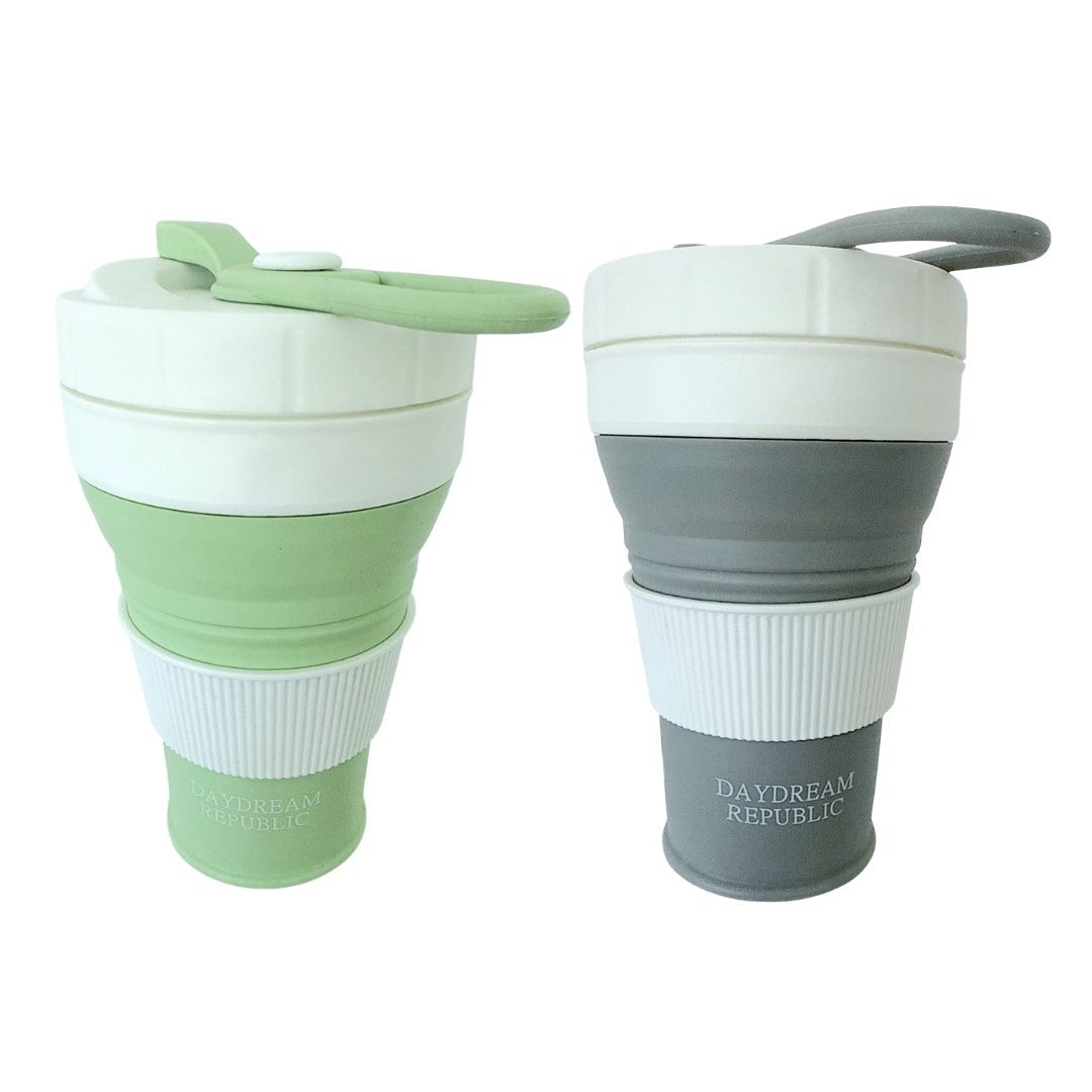 Tazze: NEW UNUSED 2pcs Folding Silicone Cups in Mint & Gray – Nuovo (secondo la descrizione) da Bogis-Bossey venduto da aye_jy77