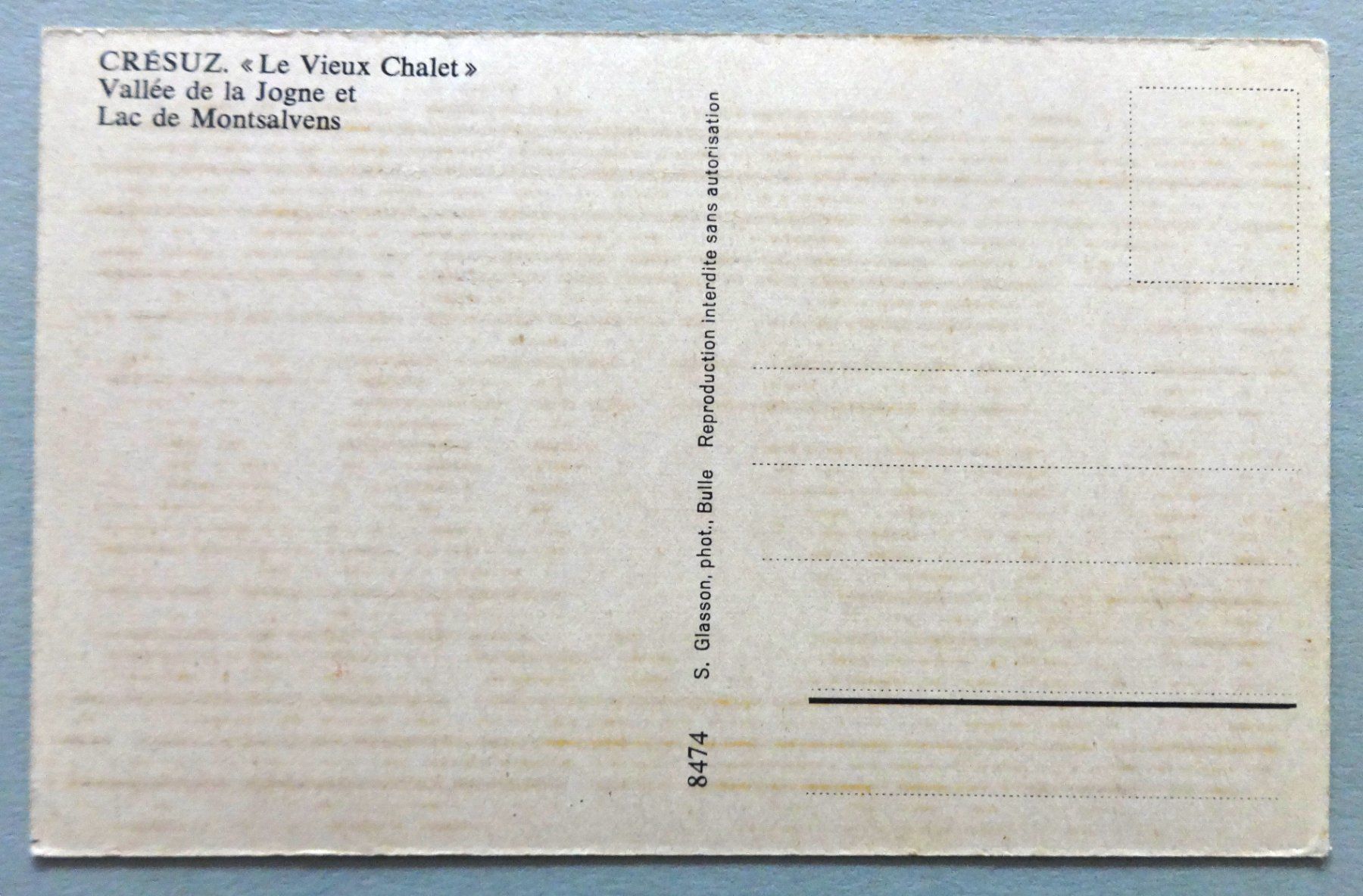 Cartoline postali: Crésuz, Le Vieux Chalet – Usato da Fétigny venduto da Billy2miny 1