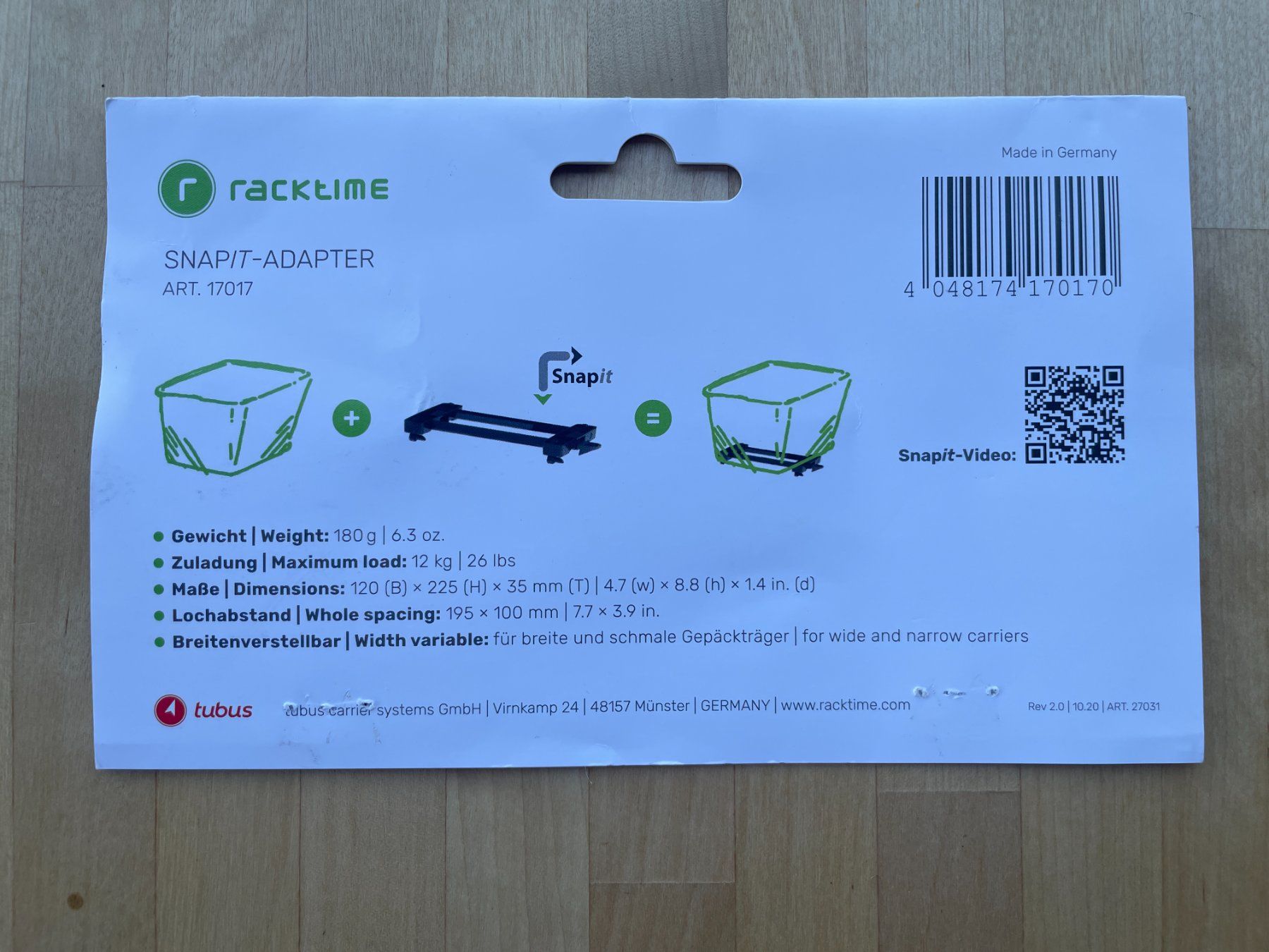 Lecteurs & Adaptateurs: Racktime Snapit 2.0 Adapter / mit Schloss – Neuf (Voir description) à Schmerikon par die_8b8m 1