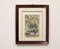 Segelschiff Silberrelief von Marchetti 925 Bild zirka 5 kg