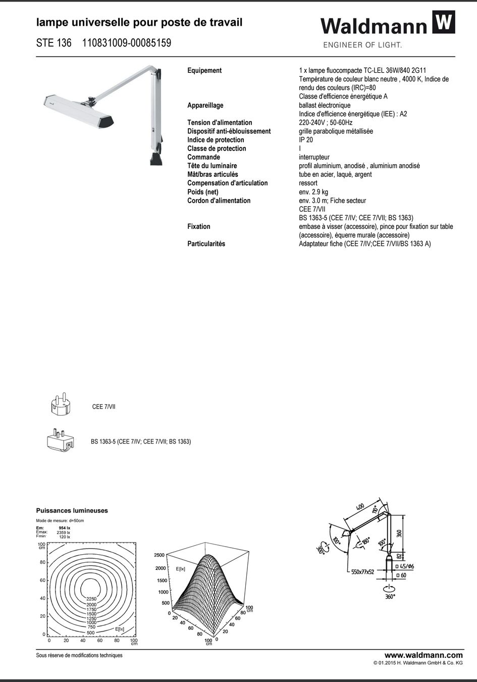 Lampade: Waldmann STE 136 Systemleuchte – Usato da Bütschwil venduto da Patrick4z 3