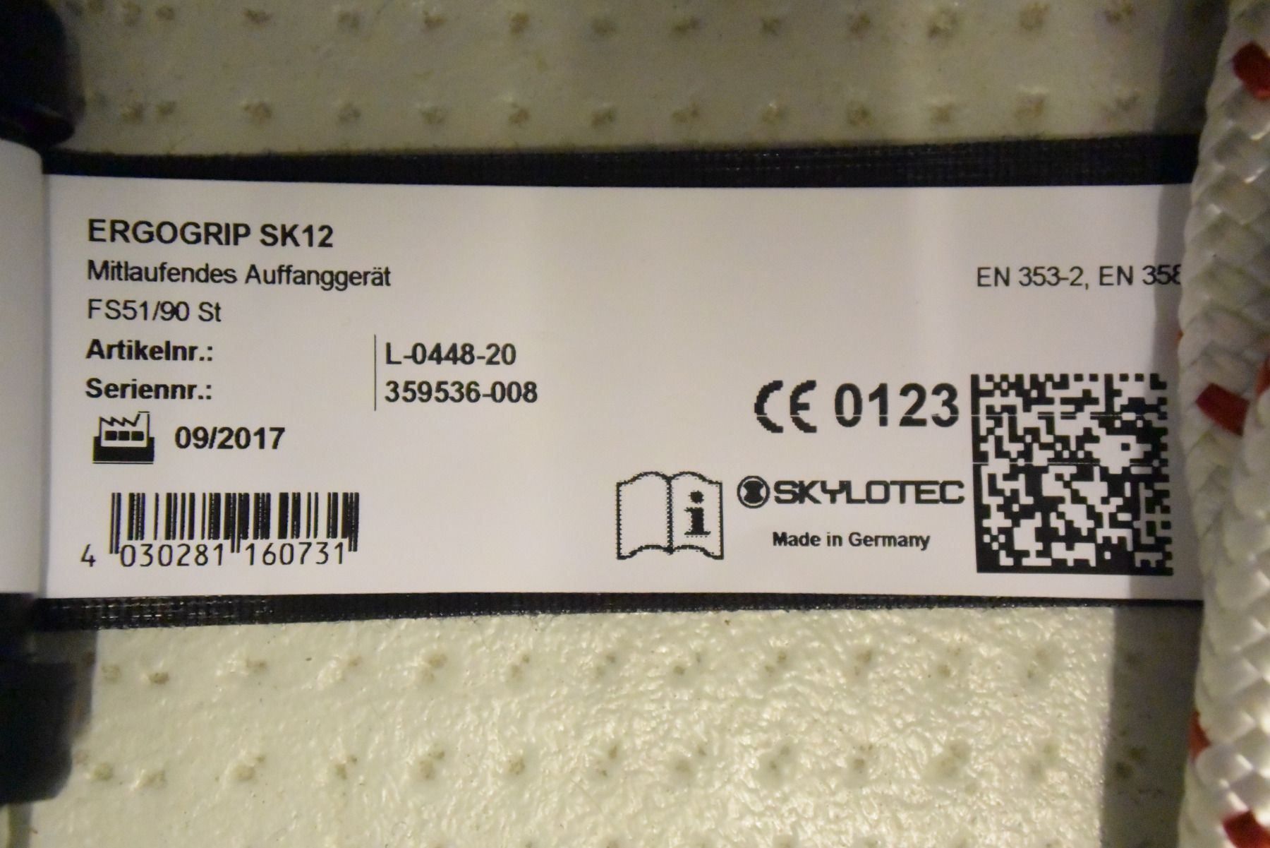 Matériel de grimpe: Auffanggerät Skylotec Ergogrip SK12 30m – Neuf (Voir description) à Münchenstein par hebetechnik-shop 5