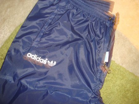 vintage 80iger years adidas Regenhose Training, d'blau s.186