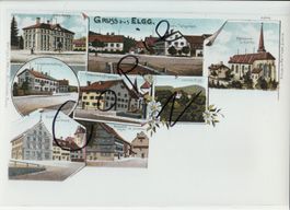 Gruss aus Elgg  - (AK Lithoansicht um 1900  im Format A 4)