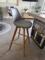 Lot de 2 tabourets de bar scandinaves  Gris