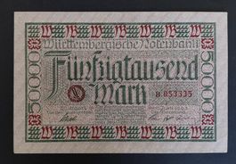 Würtembergische Notenbank 50 000 Mark**