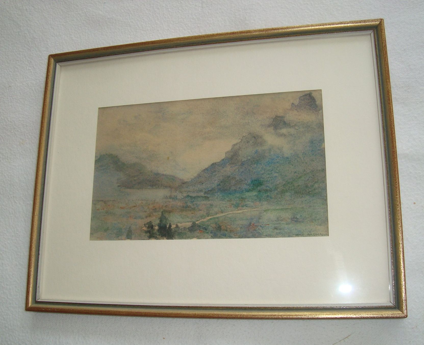 Dipinti: Max Baumann, Aquarell Landschaft, Kleinformat – Usato da Oberdorf NW venduto da Lufao 3