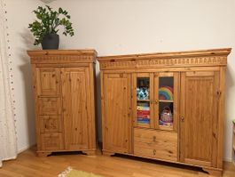 Massive Holzmoebel Schrank Kiefer Massiv Holz Moebel 2 Teile