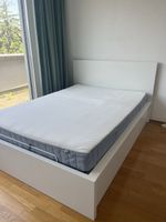 Bed & mattress (MALM 140x200 weiß & VESTERÖY 140x200)