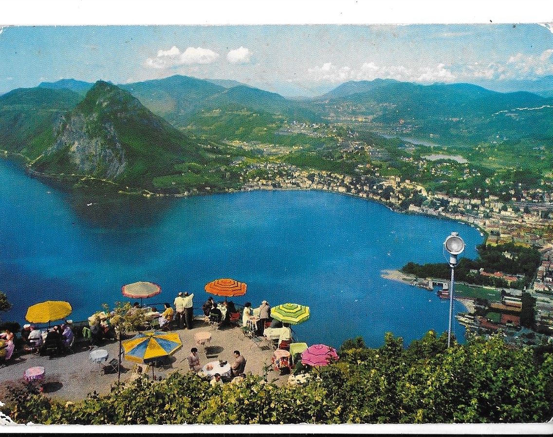 Cartoline postali: Panorama vom Monte Bré Lugano – Usato da Altstätten SG venduto da alpalfa