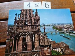 Ansichtskarte Basel Rheinbrücken und Münsterturm