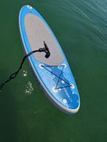 Planche paddle gonflable bleu gris avec ailerons bon état