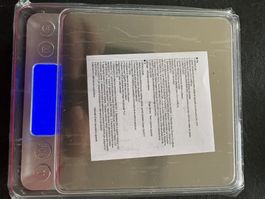 Digitale Feinwaage bis 3000g 0.1g silber neuwertig
