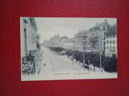 La Chaux de Fonds Rue Leonard Robert s/w Karte