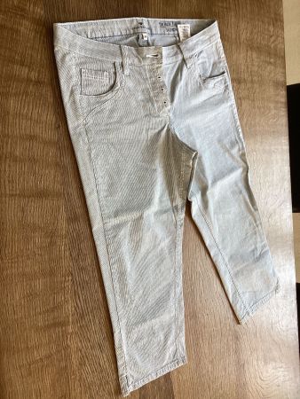 TOM TAILOR 3/4-HOSE GR.34/36 weiss/blau gestreift / maritim