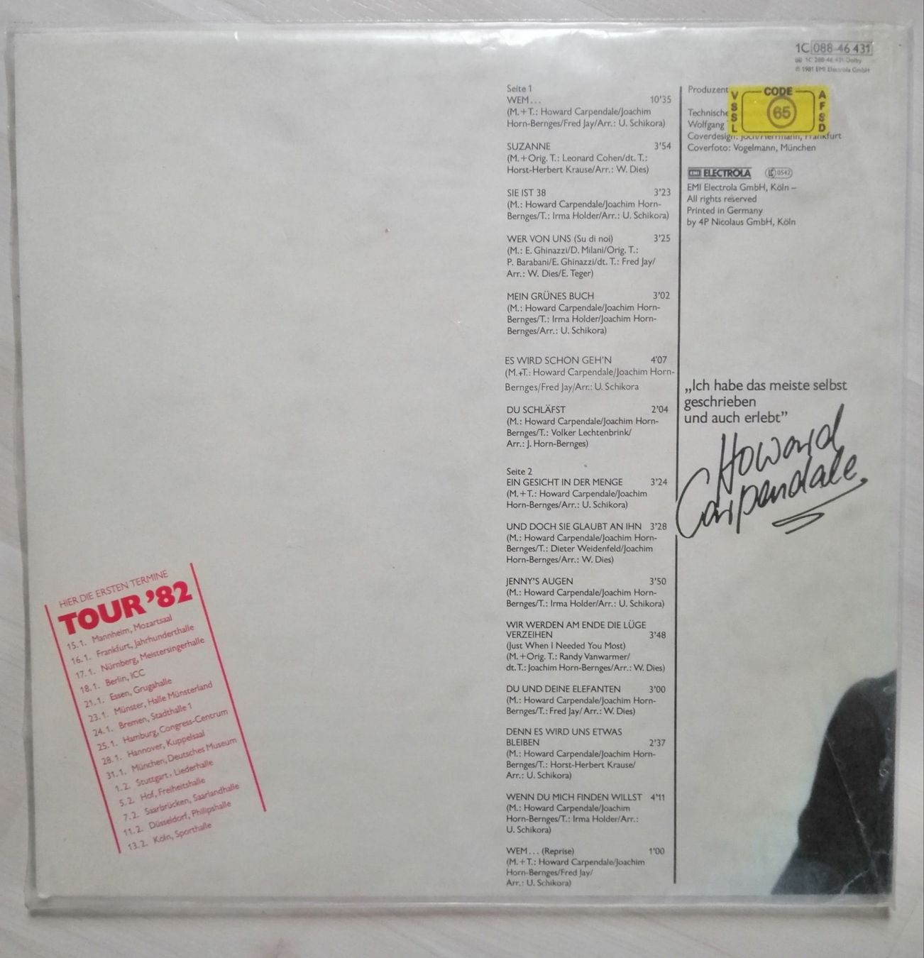 Dischi in vinile: Langspielplatte LP Vinyl Howard Carpendale – Usato da Detligen venduto da Fredy1957 1
