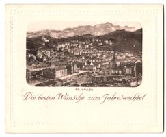 Mini-AK St. Gallen, Stadtpanorama mit Ne