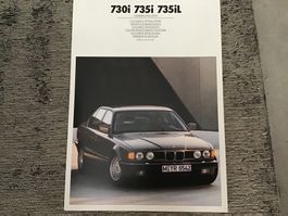BMW 730i-735 L Farben/Polster in 6 Sprachen 6 Seiten 1989
