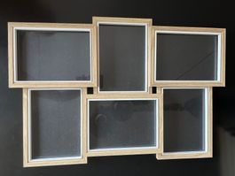 Bilderrahmen Collage Holzoptik für 6 Fotos gebraucht