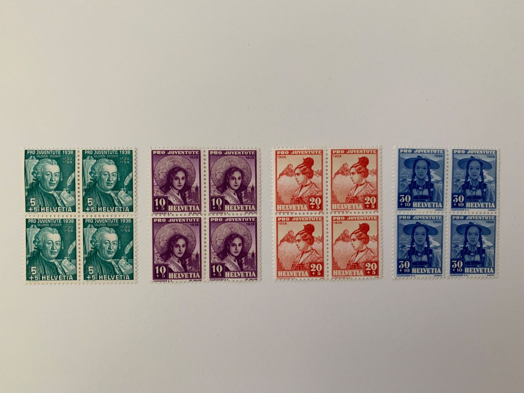 Tutti i francobolli: Pro Juventute 1938 Vierblöcke postfrisch einwandfrei – Usato da Willisau venduto da Repfuesch