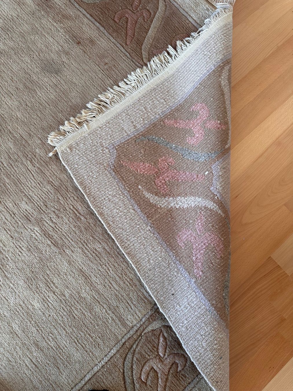 Teppiche: Moderner Orientteppich beige braun mit Fransen gebraucht – Gebraucht aus Kirchlindach von nurapolis 4