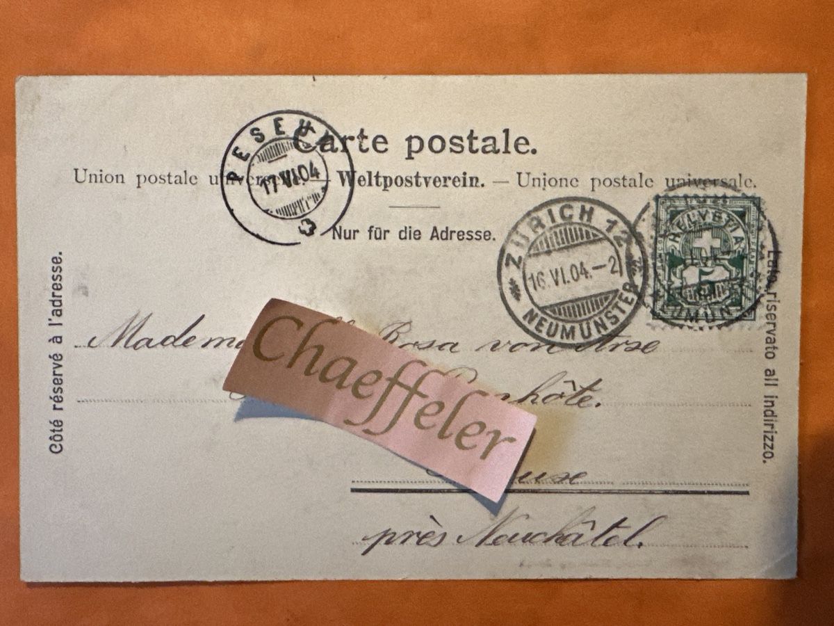 Cartoline postali: 1904 Axenstrasse – Usato da Zürich venduto da Chaeffeler 1