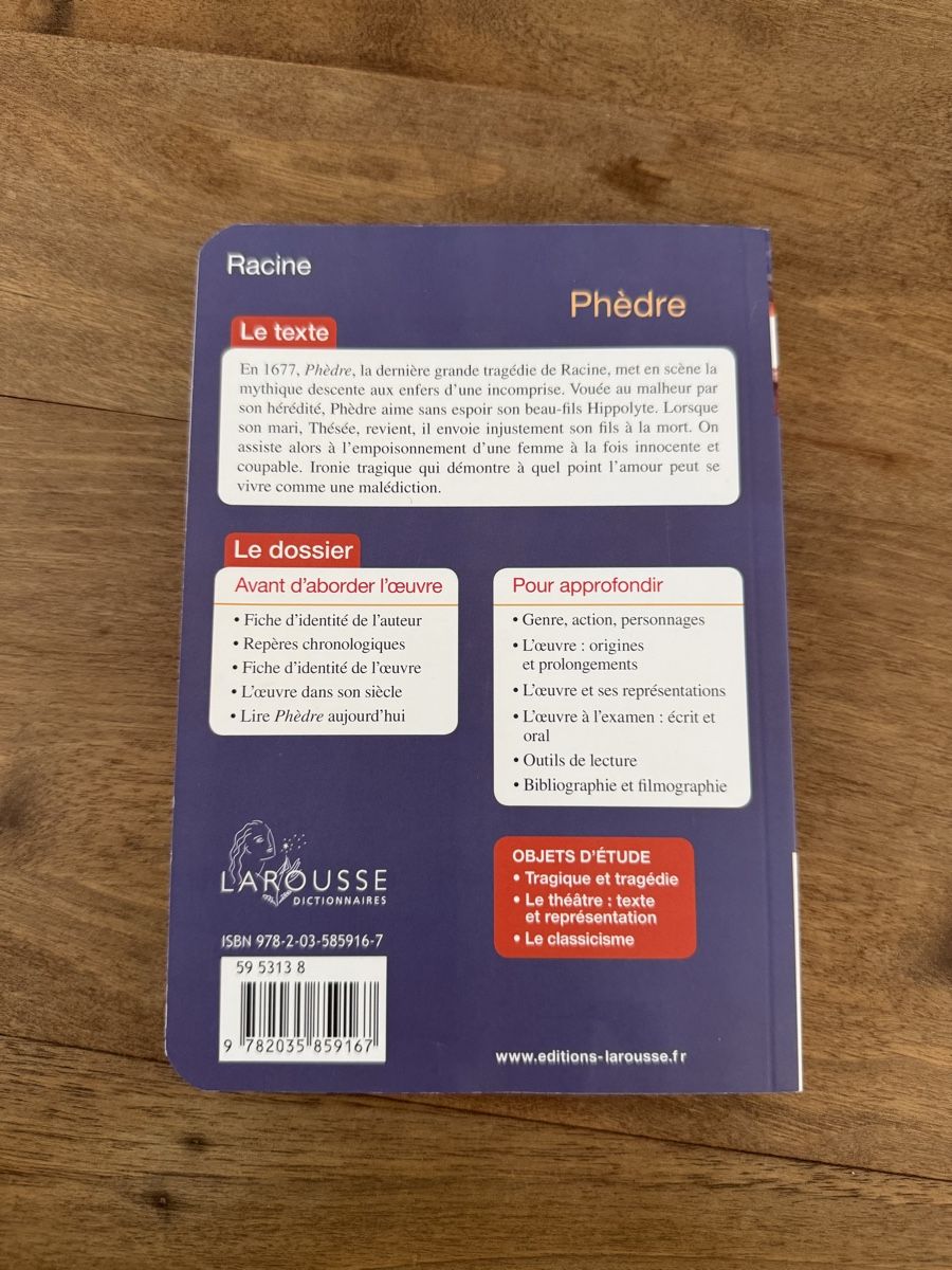 Libri: Phèdre - Racine – Usato da Moutier venduto da Sparrow2002 1