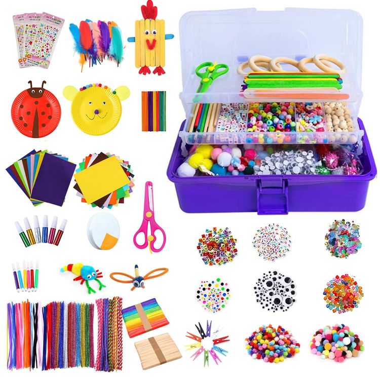 Zefy 3288-teiliges Bastelset Für Kinder - DIY Kreativbox Mit 12 Bastelideen