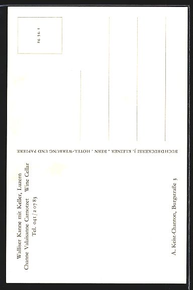 Cartes postales: AK Luzern, Walliser Kanne mit Keller – D'occasion à Berlin par bartko-reher 1