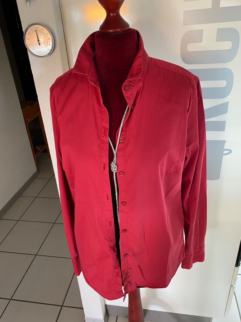 Camicette: Damen Hemdbluse 'Mos Mosh' rot Grösse M – Usato da Lyss venduto da pittulongu 1