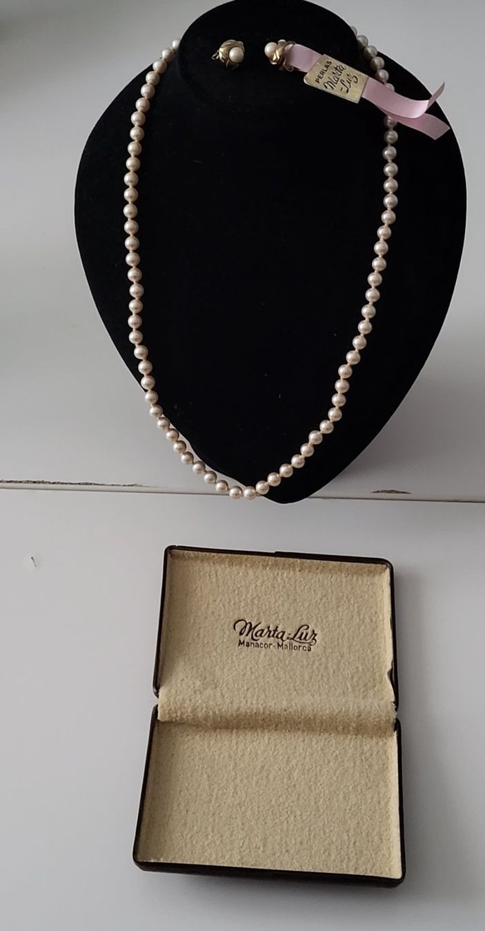 Catenine: Perlenkette + Ohrenclips - Mallorquinische Imitationsperlen – Nuovo (secondo la descrizione) da Zürich venduto da Roberto040 3