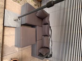 Garten Lounge Set anthrazit mit Kissen guten Zustand