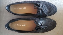 Schwarze Ballerinas mit Glitzereffekt
