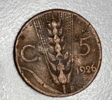 Italienische Münze, 5 Centesimi, 1926