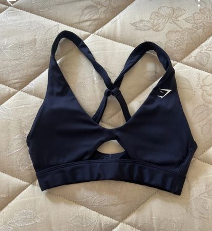Gymshark Top Sport BH S navy Oberteil Gym Fitness 