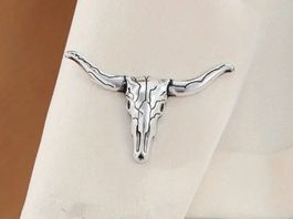 Cowboy Style Brosche Longhorn Skull Western Schmuck