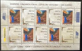2009 Italien Kleinbogen ** Tag der Italienische Sprache