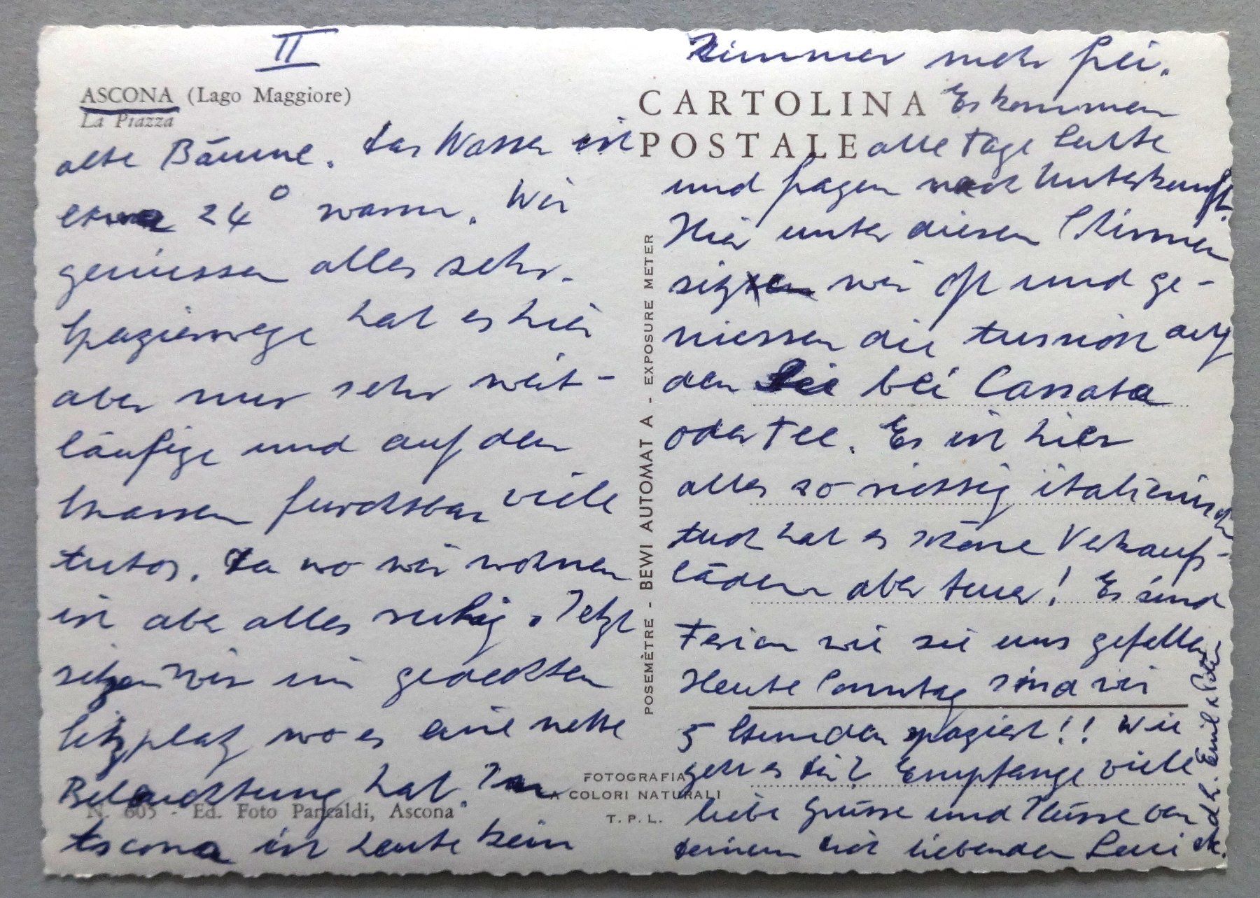 Cartoline postali: Ascona (Lago Maggiore) - La Piazza – Usato da Fétigny venduto da Billy2miny 1