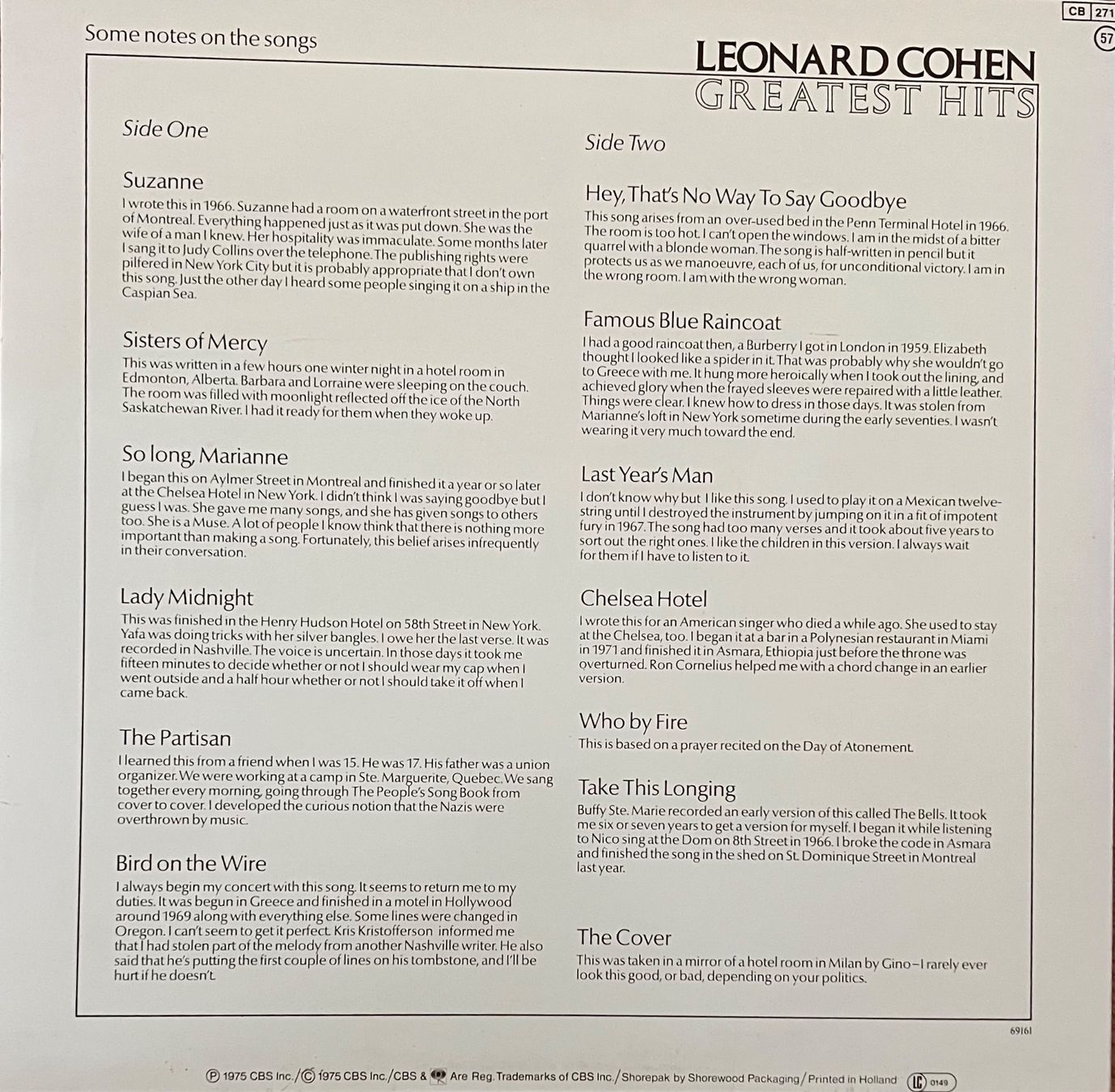 Dischi in vinile: LEONARD COHEN - GREATEST HITS – Usato da Horw venduto da Belowzero0 1