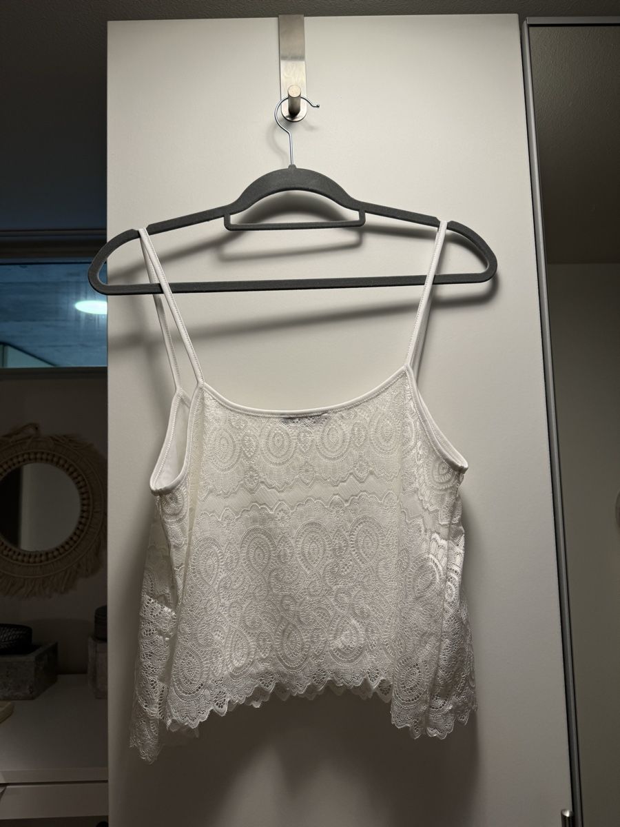 Top: FishBone Weisses Sommertop Gr. L mit Spitze – Nuovo (secondo la descrizione) da Baden venduto da CompraCaro 1