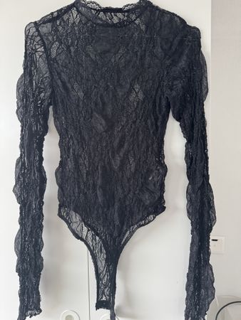 Zara Black Lace Bodysuit - Elegant and in Style, Size M