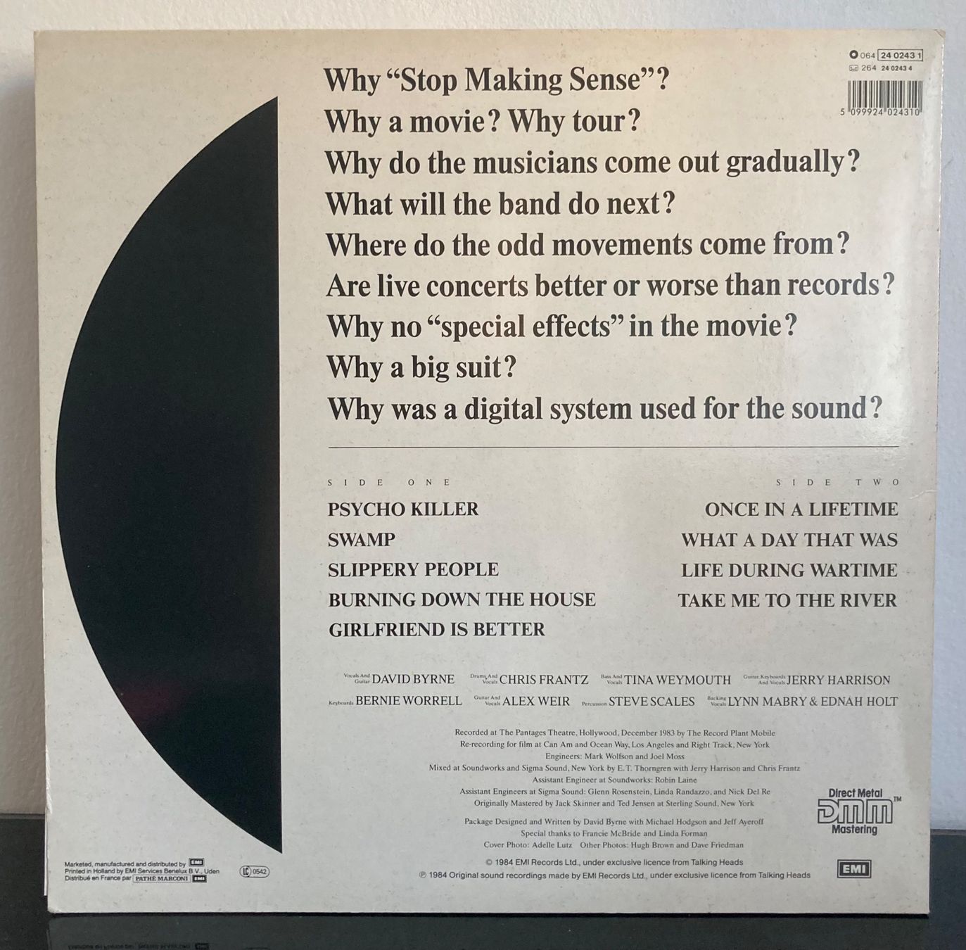 Schallplatten: Talking Heads - Stop Making Sense LP °1984° – Gebraucht aus Wettingen von  1